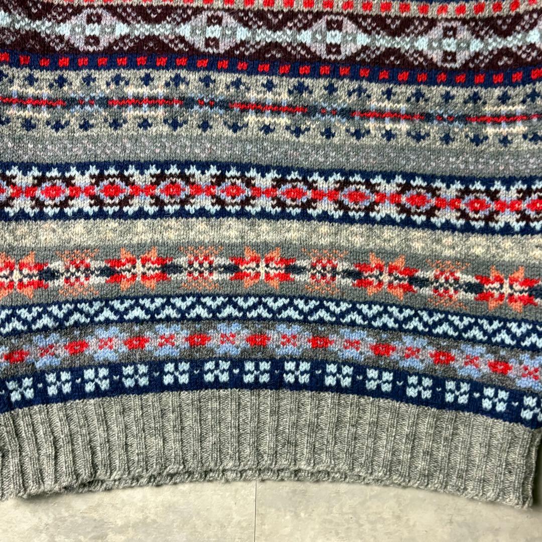 Jamieson's スコットランド製 フェアアイル柄 ニットベスト ウール