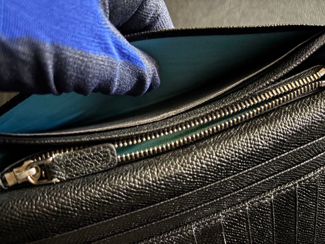 美品　ブルガリ 長財布　レザー　黒　30398 ビーゼロワン　BB Man