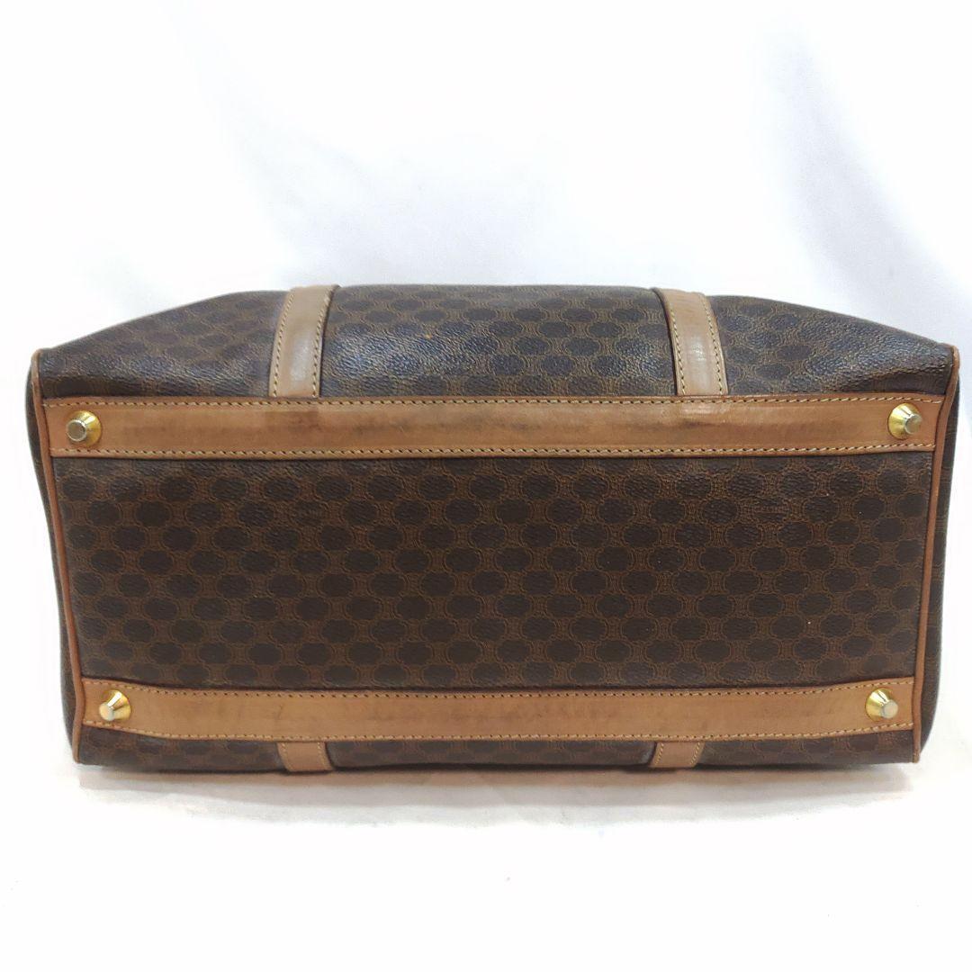 セリーヌ ボストンバッグ レザー×PVC A4可 マカダム柄 ブラウン