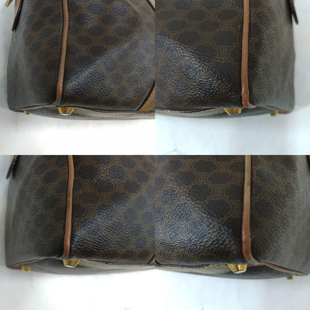 セリーヌ ボストンバッグ レザー×PVC A4可 マカダム柄 ブラウン