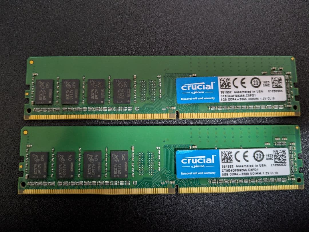 Crucial 16GB (2 x 8GB) DDR4 2666 メモリ
