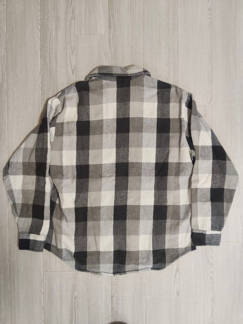 70s BIG MAC ブロックチェック シャツ L 白黒 JC Penney