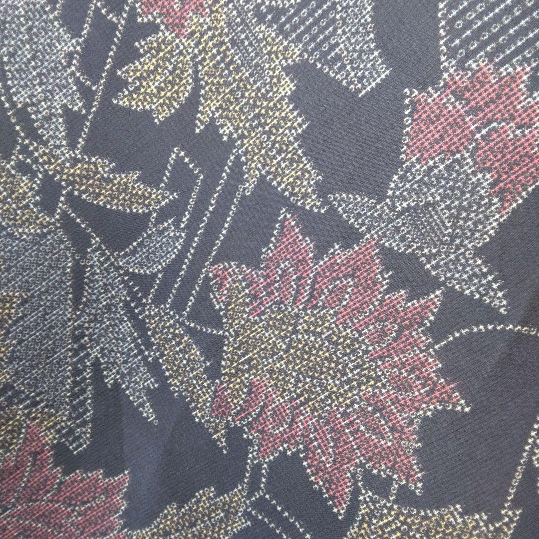 庄司さま専用　大島紬解き生地からバイアス仕立てロングフレアーワンピース2XL寸