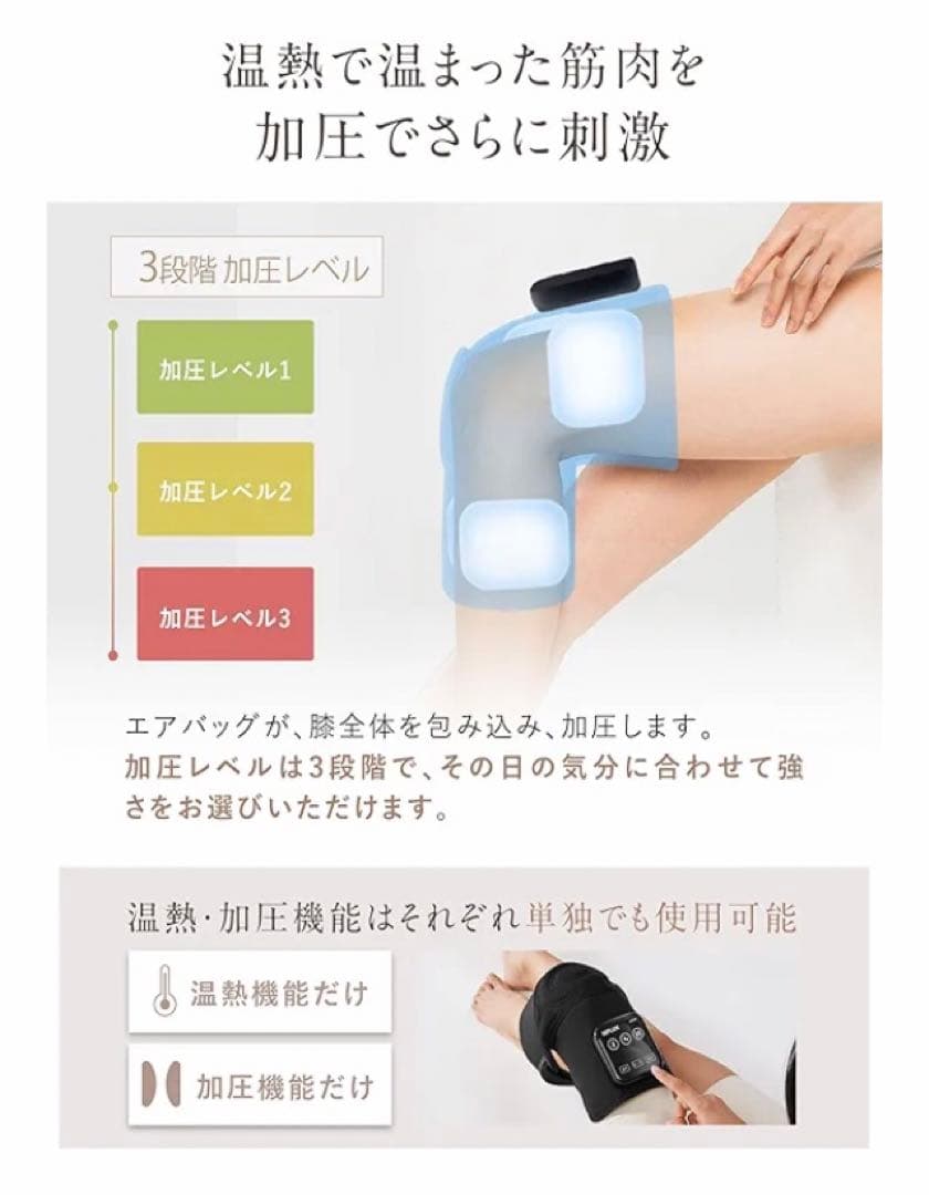 NIPLUX HIZAMOMIN 膝ケア 温熱 加圧 膝サポーター 左右兼用