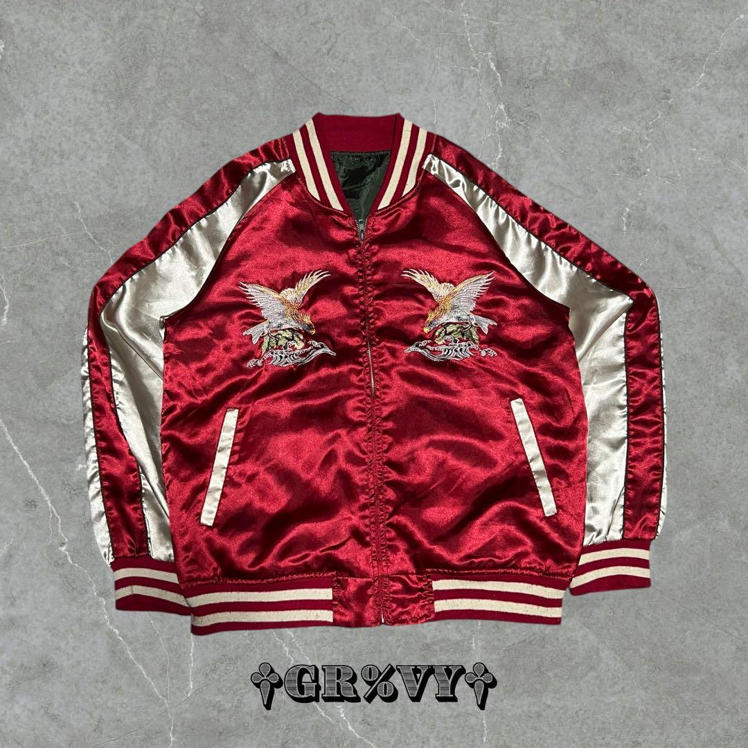 り*ら様 古着 90s vintage スカジャン 東洋 刺繍 イーグル