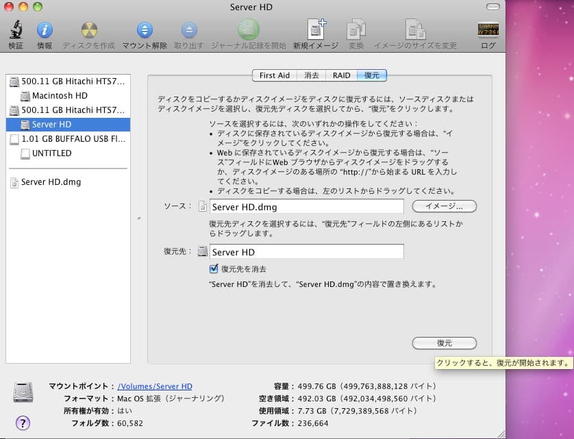 Macデスクトップ Mac mini Server Mid 2010 OSX10.6 Server