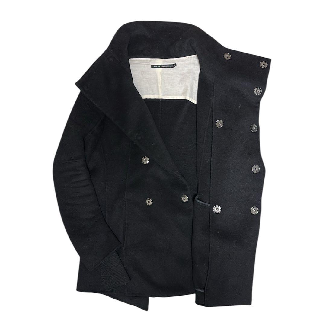 gene par YUKIO MISHIBA サムホール コート ウール 黒