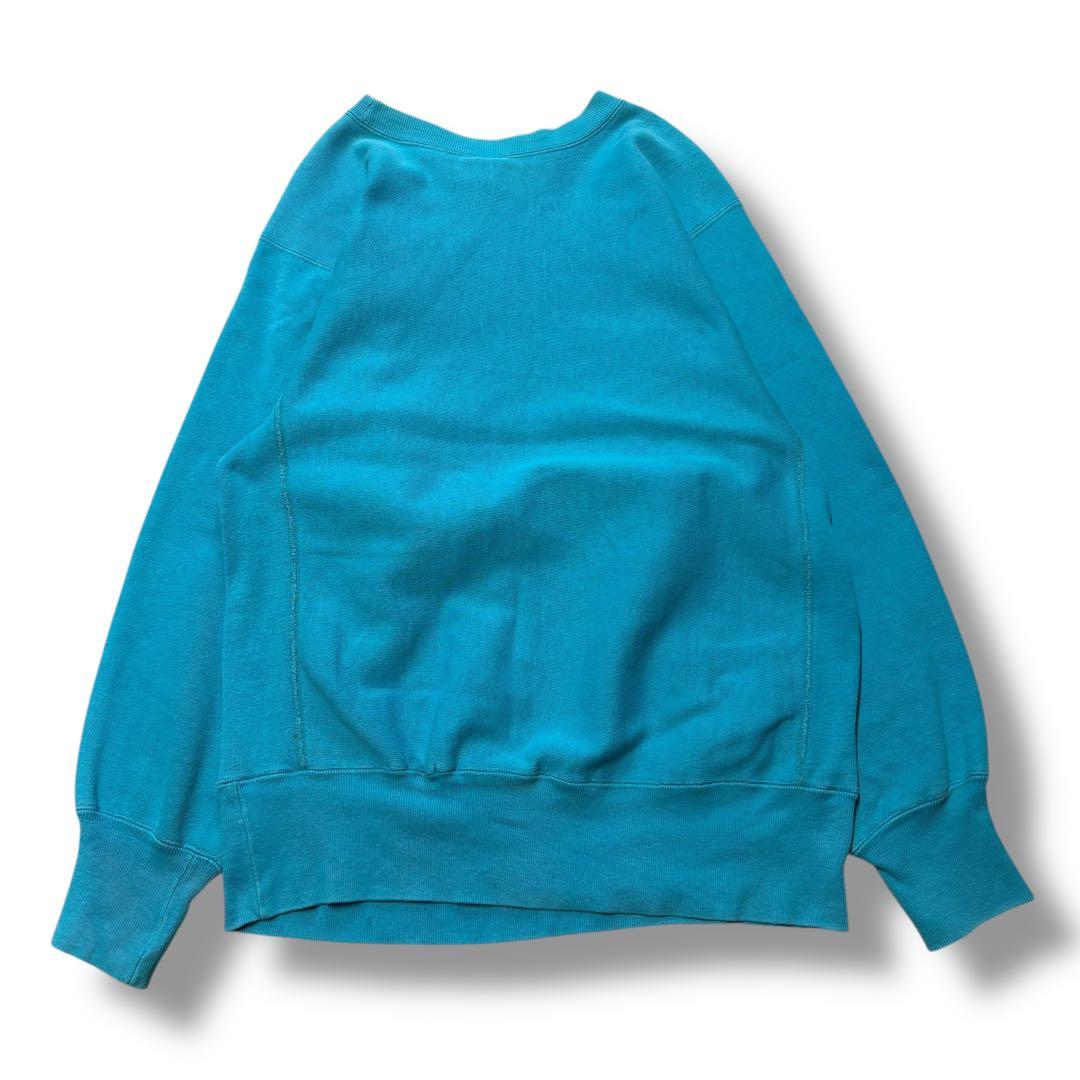 【Champion】90s 刺繍タグ リバースウィーブ ターコイズ L USA製