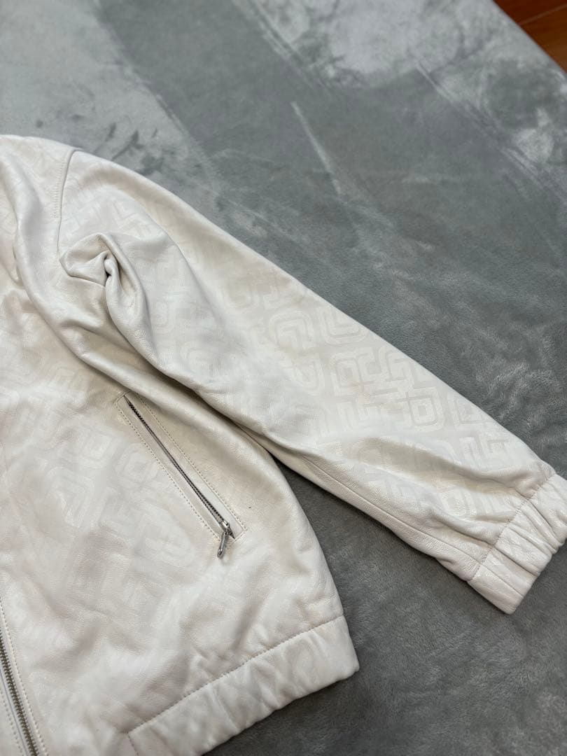 GARNIER ラムレザージャケット　L 総柄　MA-1 ブルゾン　21年モデル