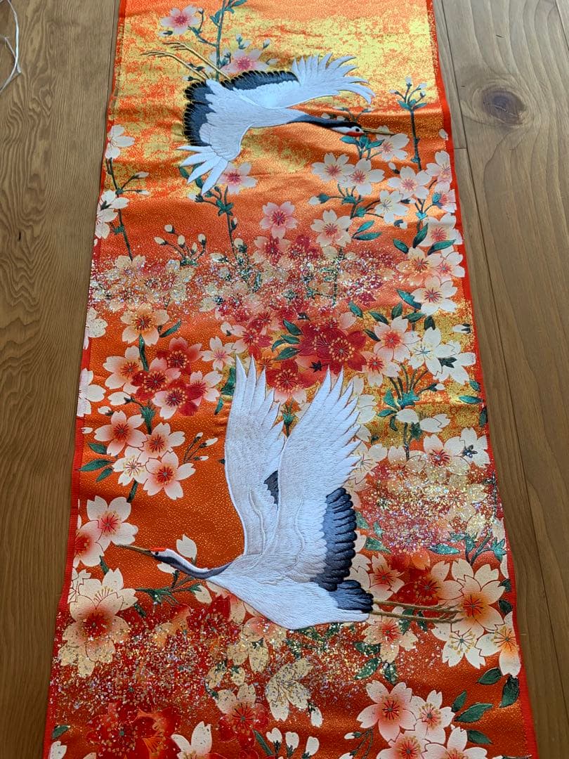 ★京都発・豪華絢爛・新品　西陣織打掛　鶴　織物・タペストリー！