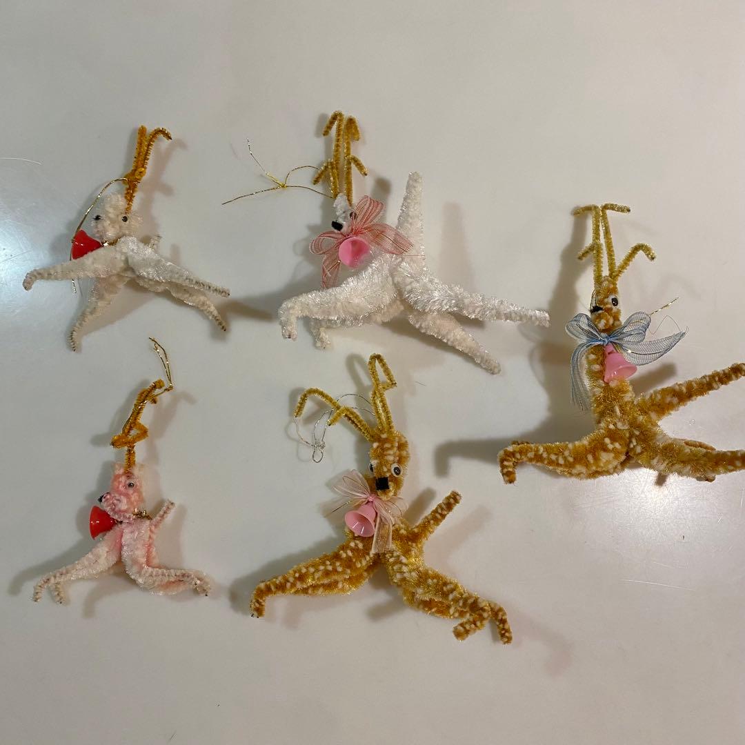 モールのサンタなどクリスマス飾りセット　昭和レトロ