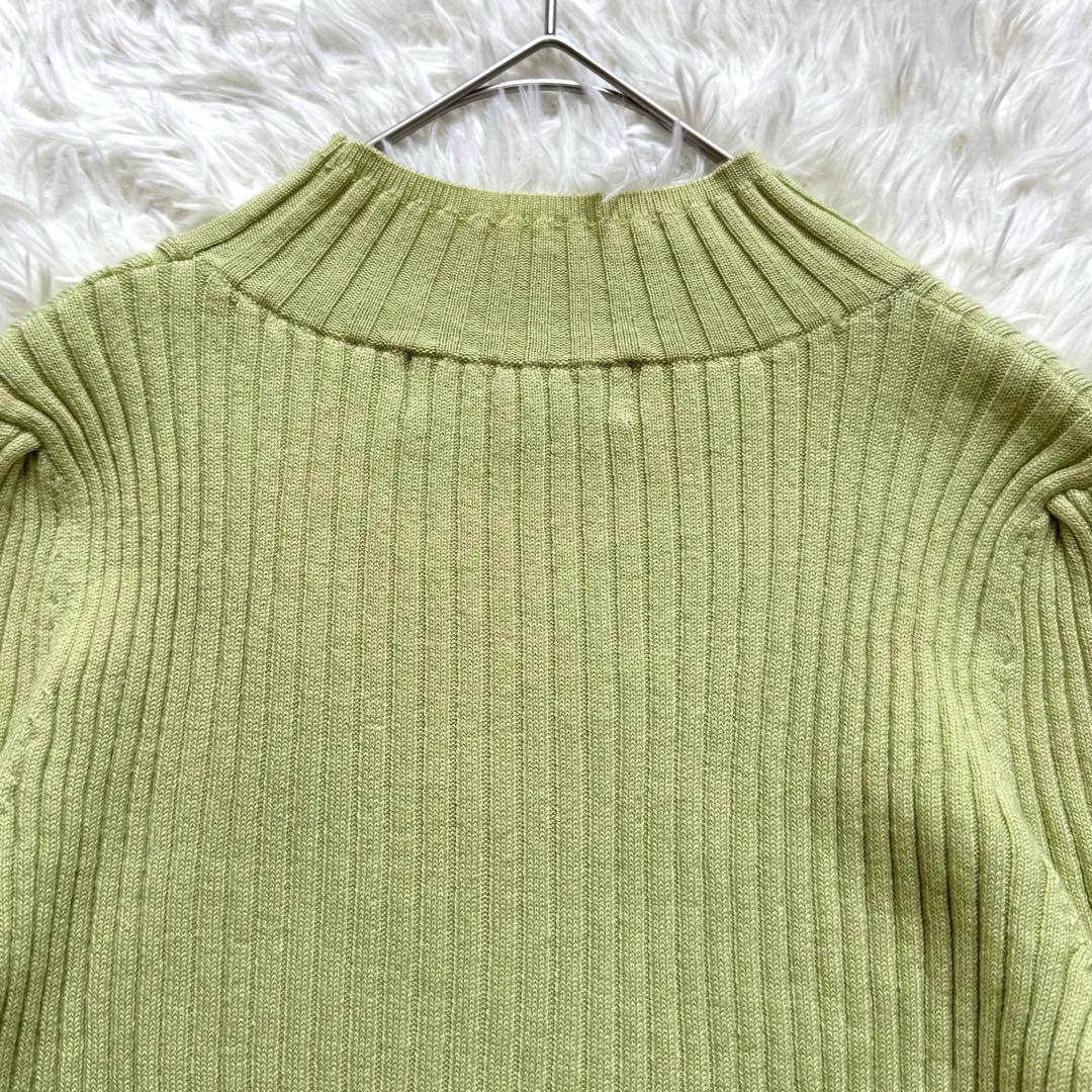 エムズグレイシー ウエストリボン付き リブニット 定番 セーター 38 グリーン