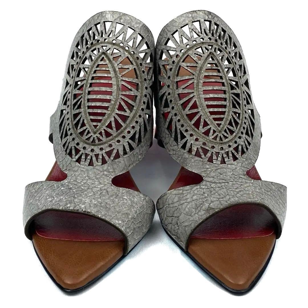 ✨現行品&未使用✨MANA マナ　レザーカット　ミュール　ブロンズ　23cm