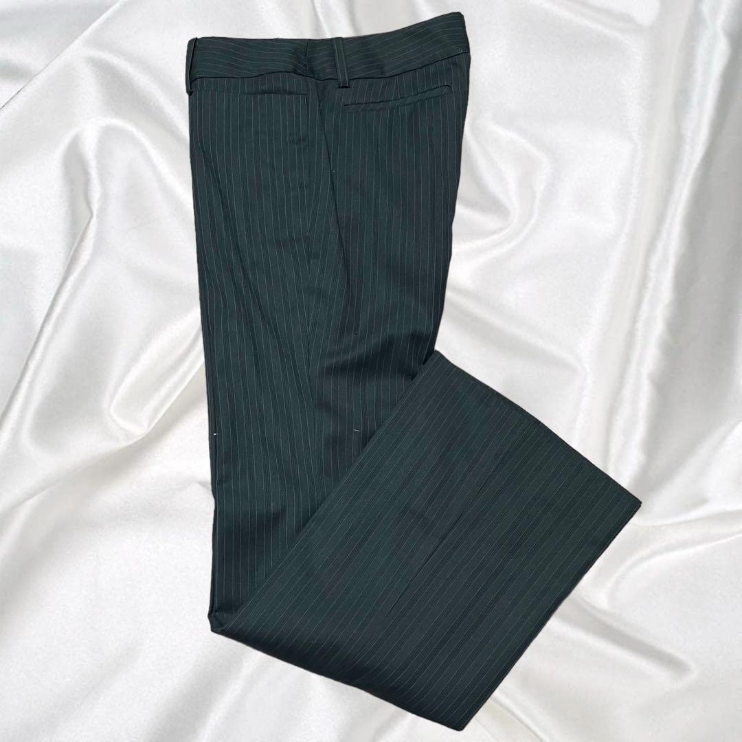 【INDIVI】美品インディヴィ 高級シルク ストレッチ ブーツカット ブラック