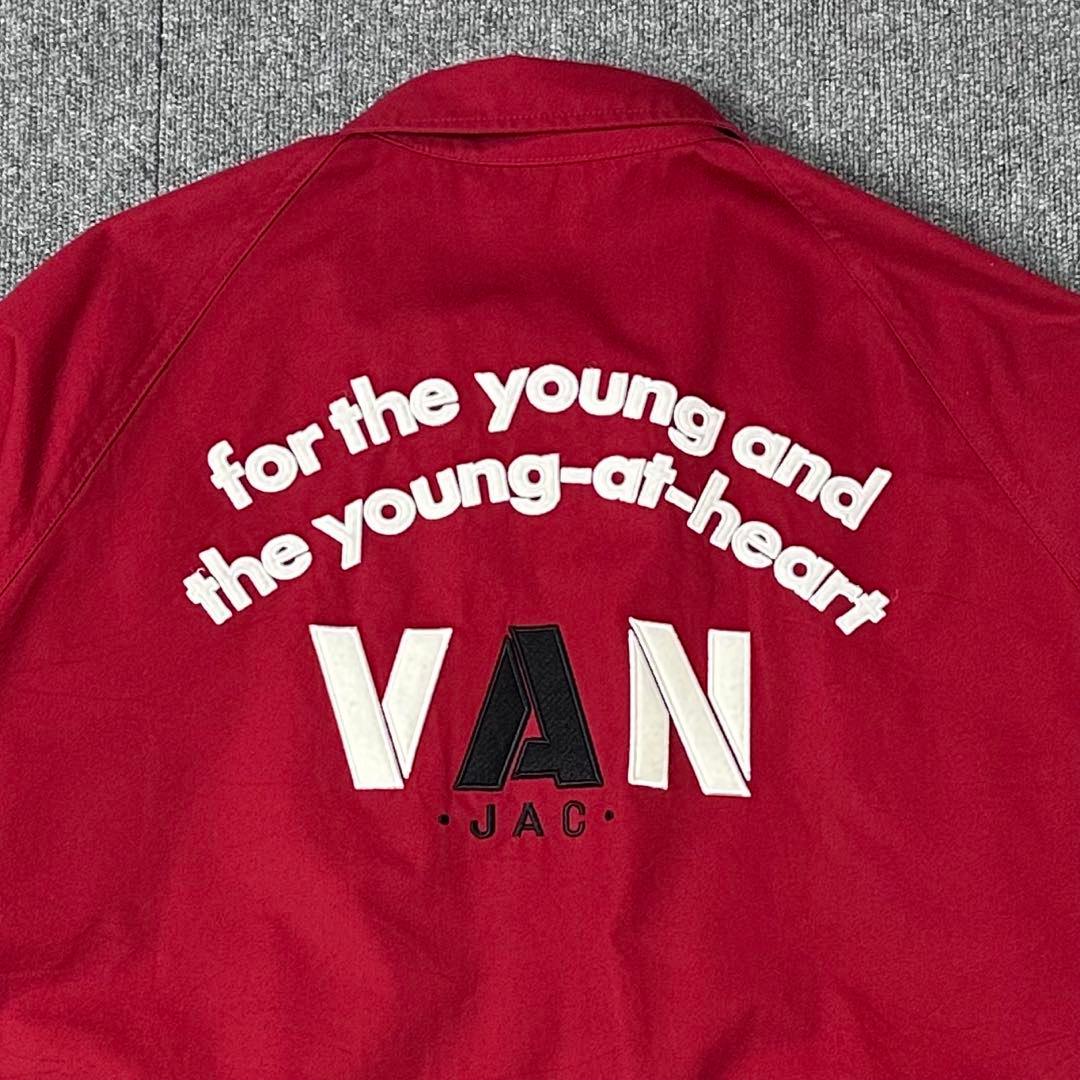VAN JACKET ドリズラー ハリントンジャケット 赤 ビッグロゴ刺繍