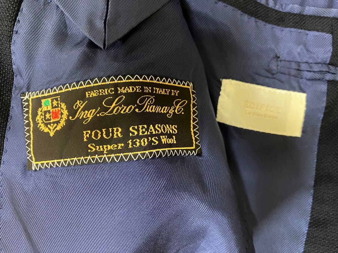 タイムセールEDIFICE ロロピアーナのSUPER130’Sネイビージャケット