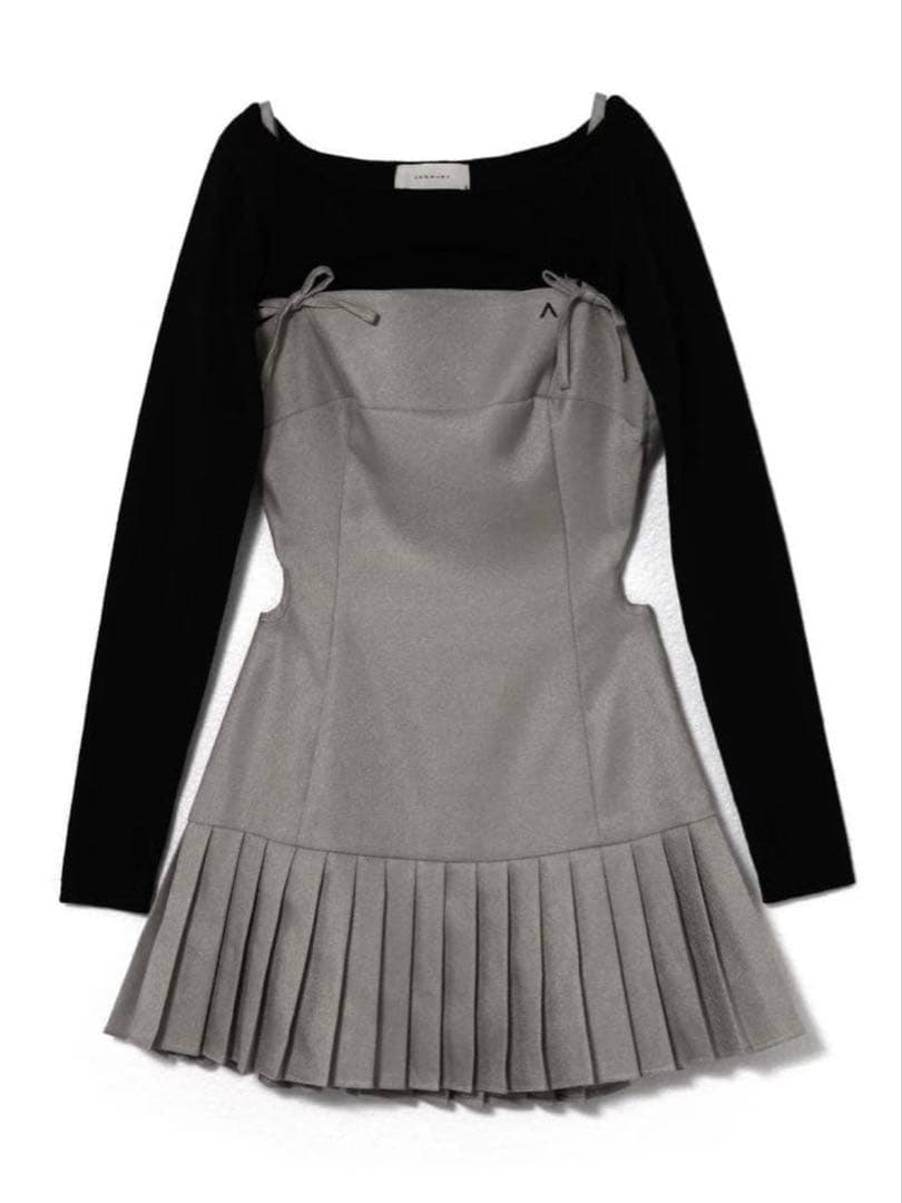 ワンピース andmary Karen knit set mini dress grey