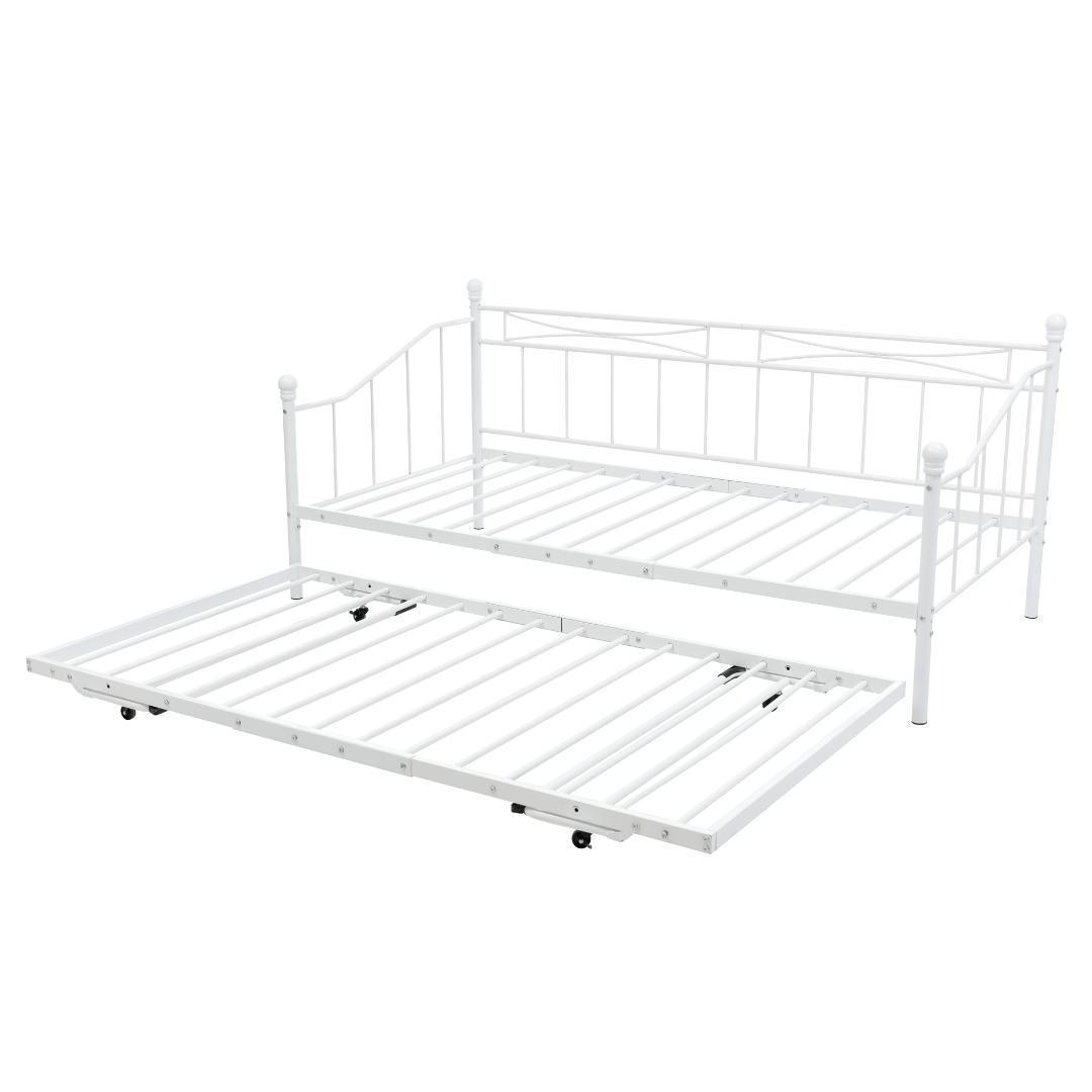 【ホワイト】親子ベッド 二段ベッド パイプベッド シングルベッド ディベッド