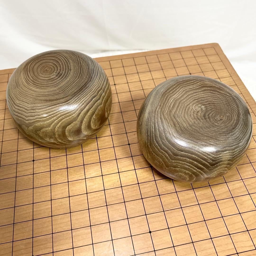 【最高級/36号】日向特製 蛤碁石 10mm 4.7寸脚付碁盤 へそ有 囲碁