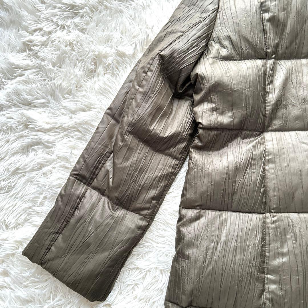 レリアン カーキ ロングダウンコート レッキスラビットファー付 Lサイズ