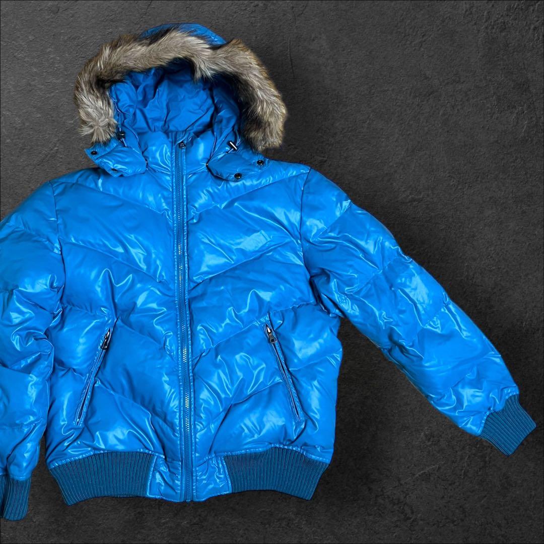 old UNIQLO ダウンジャケット　ファー　光沢　archive グランジ