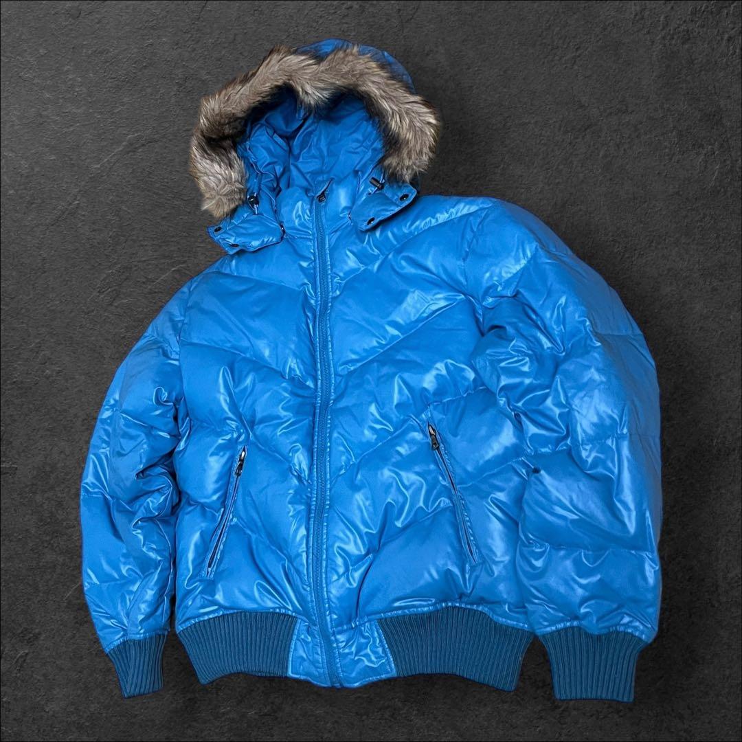 old UNIQLO ダウンジャケット　ファー　光沢　archive グランジ