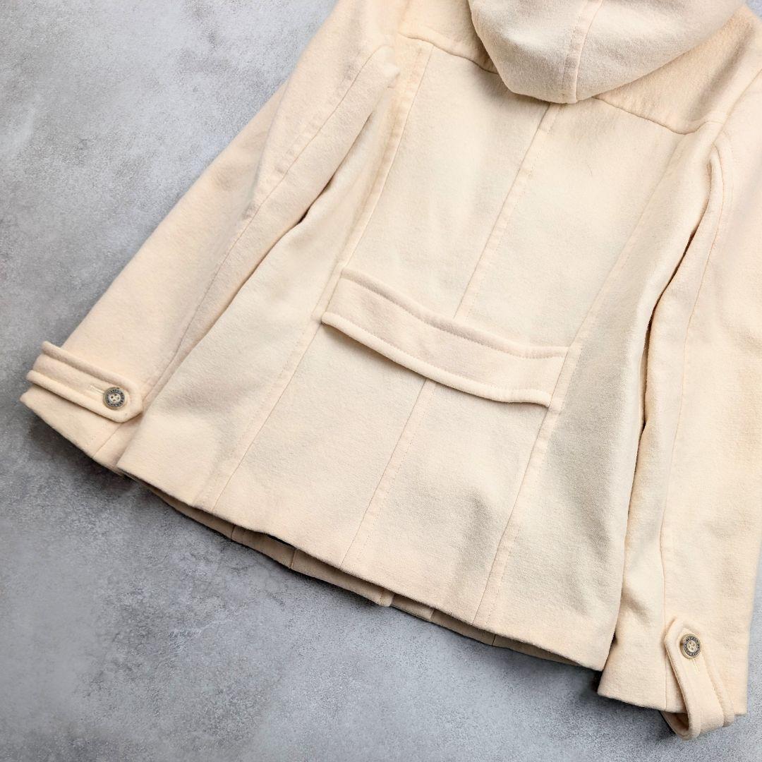 【訳あり】バーバリーブルーレーベル ダッフルコート アイボリー ファー付き