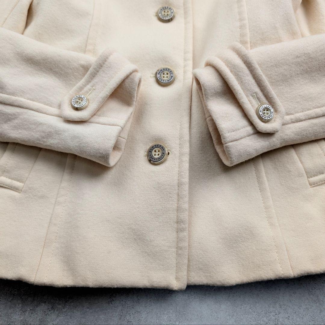 【訳あり】バーバリーブルーレーベル ダッフルコート アイボリー ファー付き