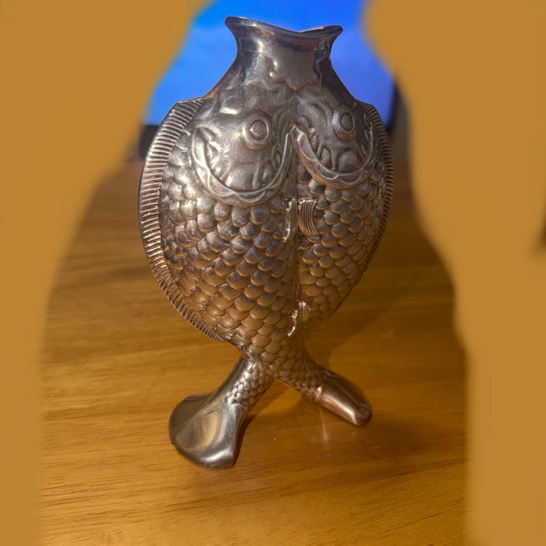 花瓶　Christofle　クリストフル 2匹　魚 花瓶花器 置物 銀製品