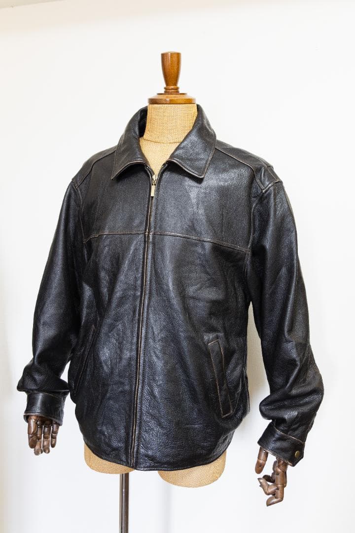 美品 St. John's Bay カーコートレザージャケット 茶芯ヴィンテージ