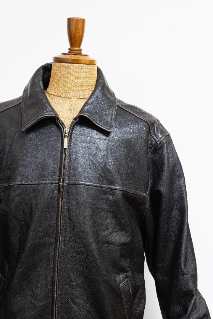 美品 St. John's Bay カーコートレザージャケット 茶芯ヴィンテージ