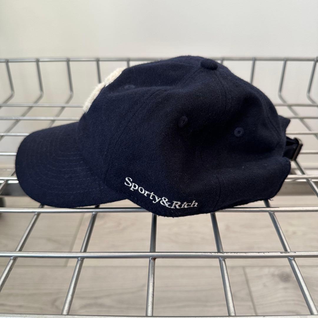 Sporty & Rich S Wool Hat ネイビー　キャップ　帽子