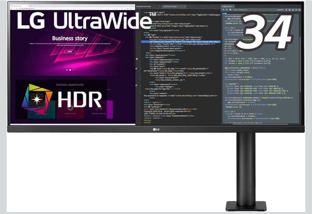 LG スタンド モニター ディスプレイ 34WN780-B 34インチ