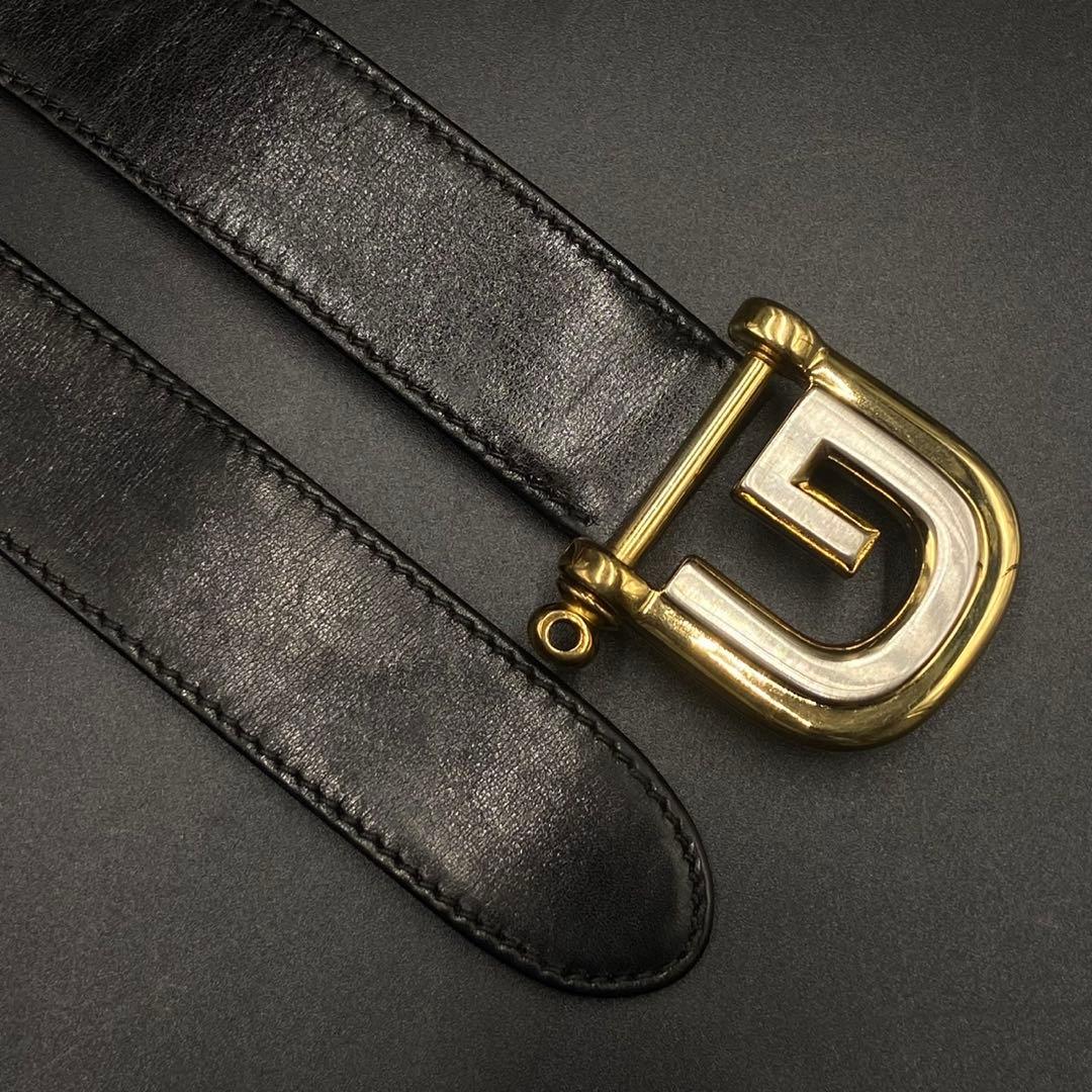 【美品】グッチ Gロゴ ベルト バックル ロゴ ブラック レザー