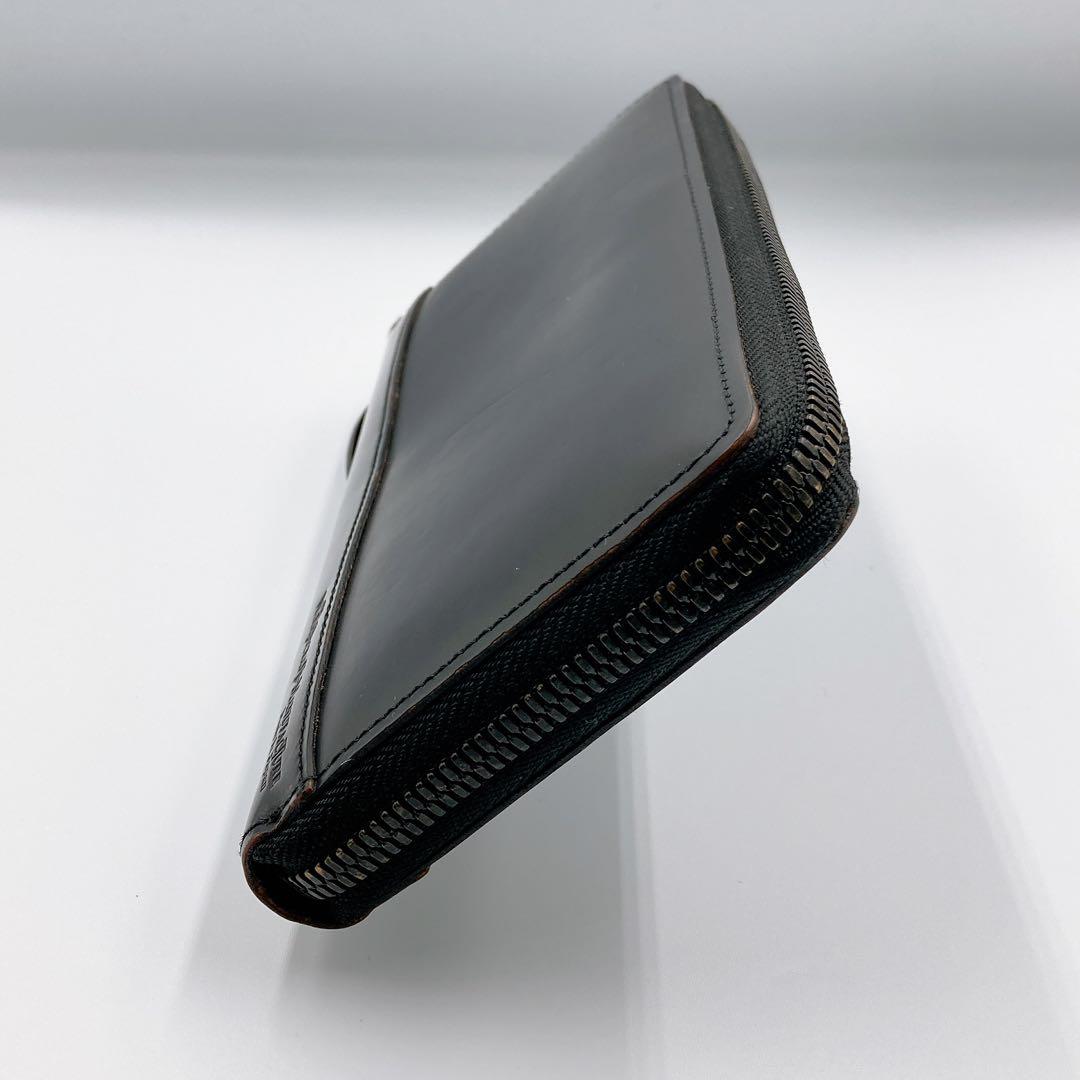 ウォームスクラフツ マニュファクチャー 長財布 コードバン ラウンドジップ BK