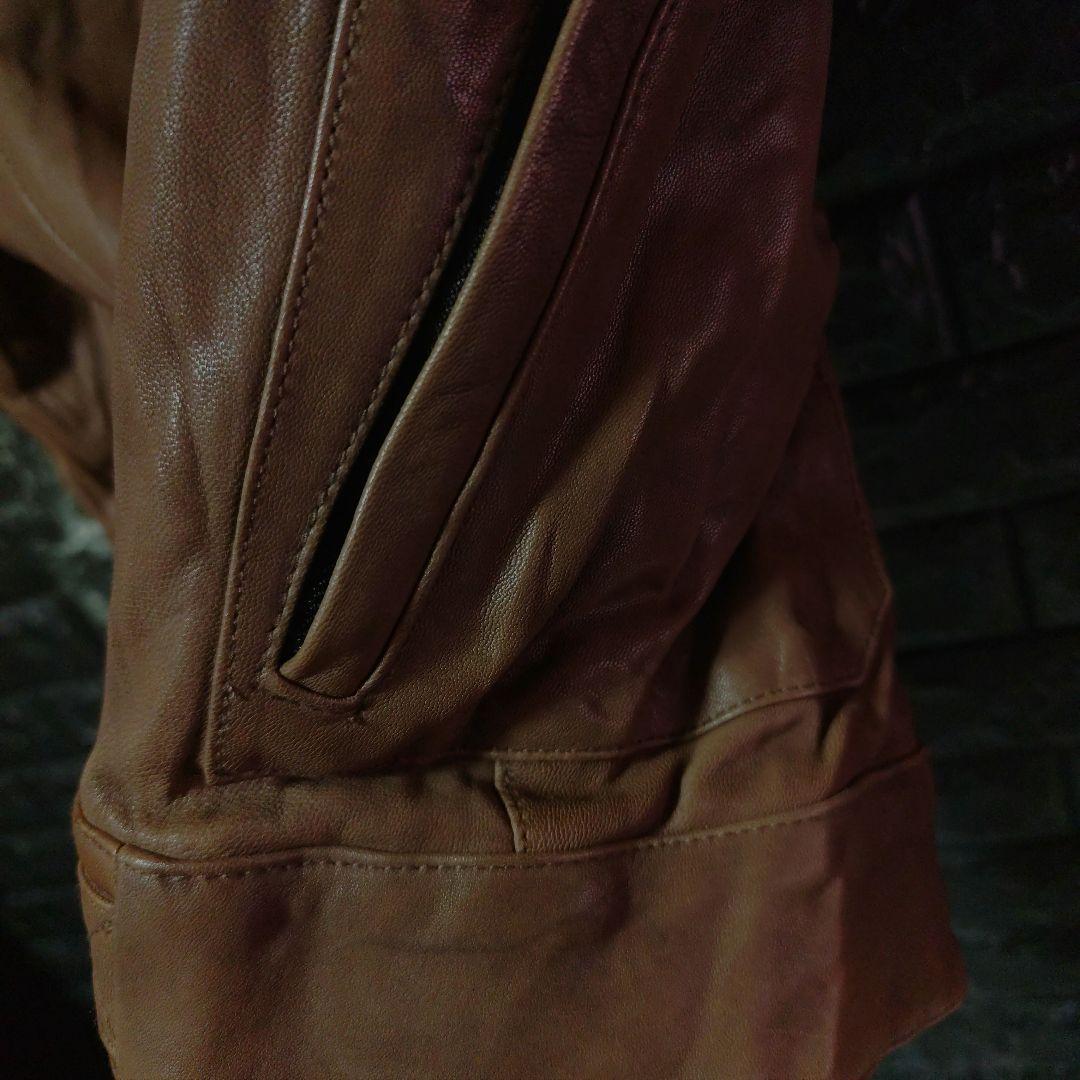 未使用に近いＳＣＨＯＲＬ アンティーク加工シングルライダース ブラウン Sz42