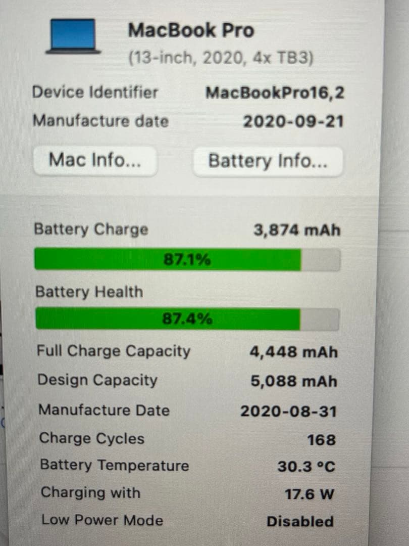 h*o様 上位構成モデル　MacBookpro 13インチ　2020 16GB