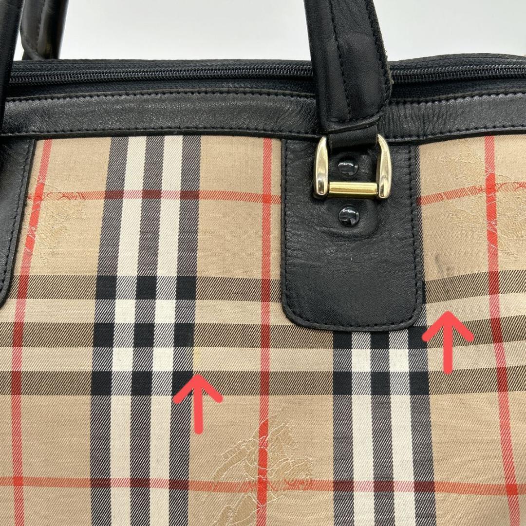 希少 バーバリー ボストンバッグ ノバチェック ホースロゴ シャドーホース
