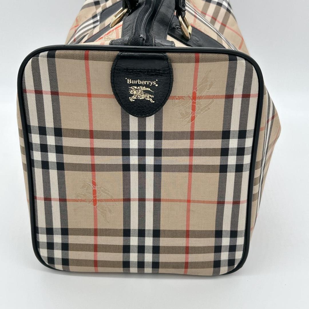 希少 バーバリー ボストンバッグ ノバチェック ホースロゴ シャドーホース
