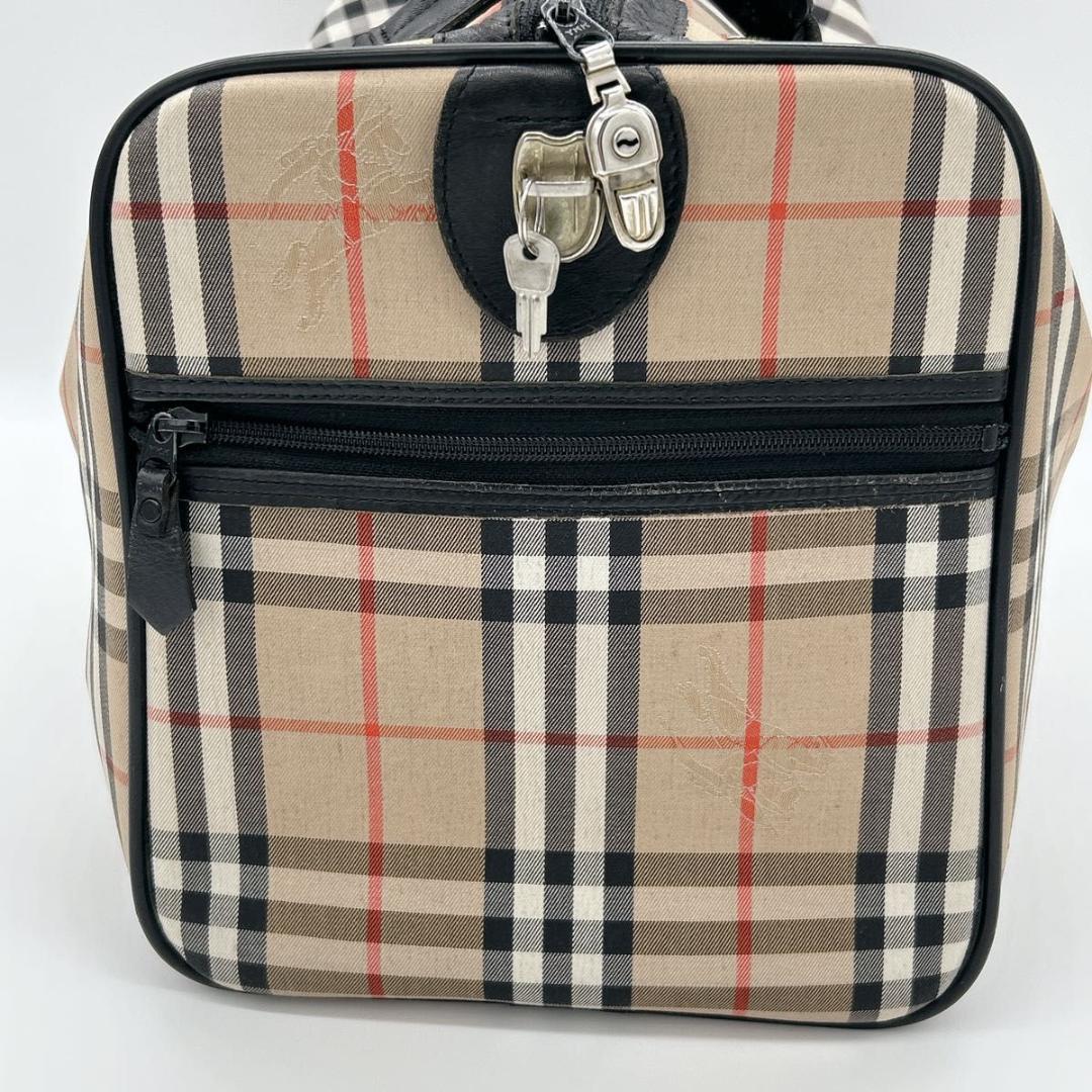 希少 バーバリー ボストンバッグ ノバチェック ホースロゴ シャドーホース