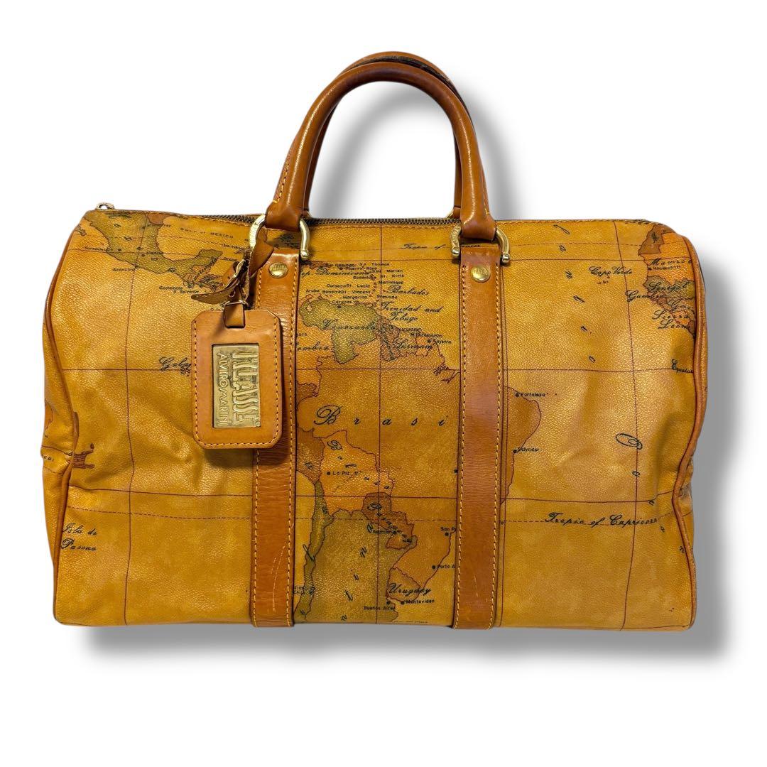 美品✨PRIMA CLASSE プリマクラッセ 地図柄 ボストンバッグ トラベル