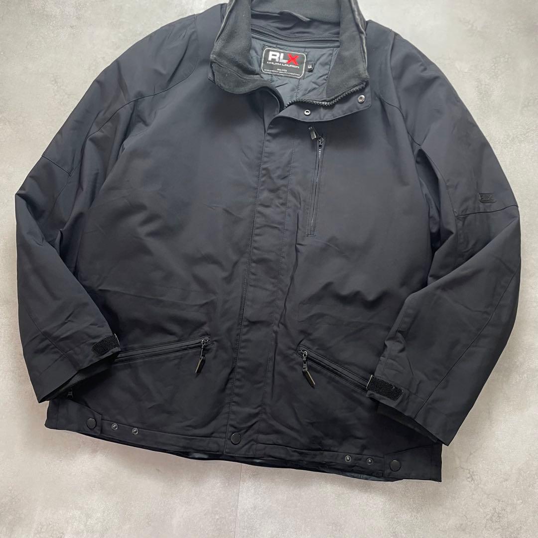 美品 ラルフローレン 中綿キルティングライナー レザーパイピング 黒 XL