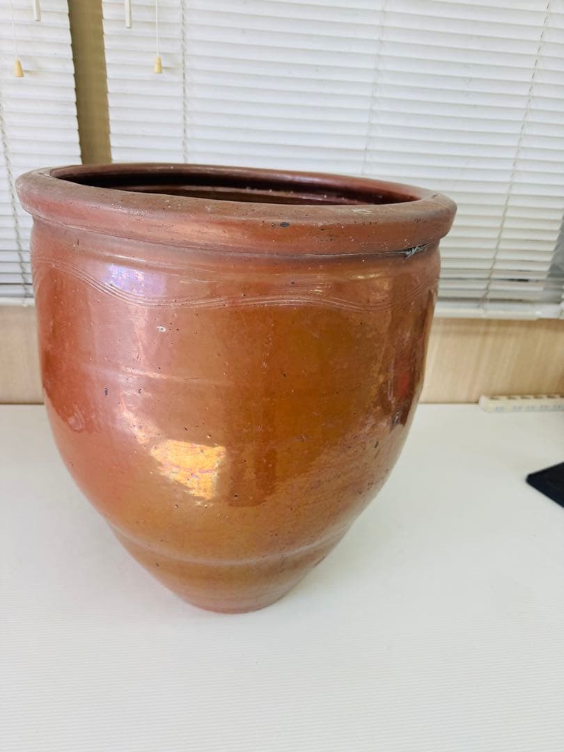 水甕　壺　陶器　メダカ鉢　金魚鉢　ガーデニング　火鉢 睡蓮鉢 陶器製 大型