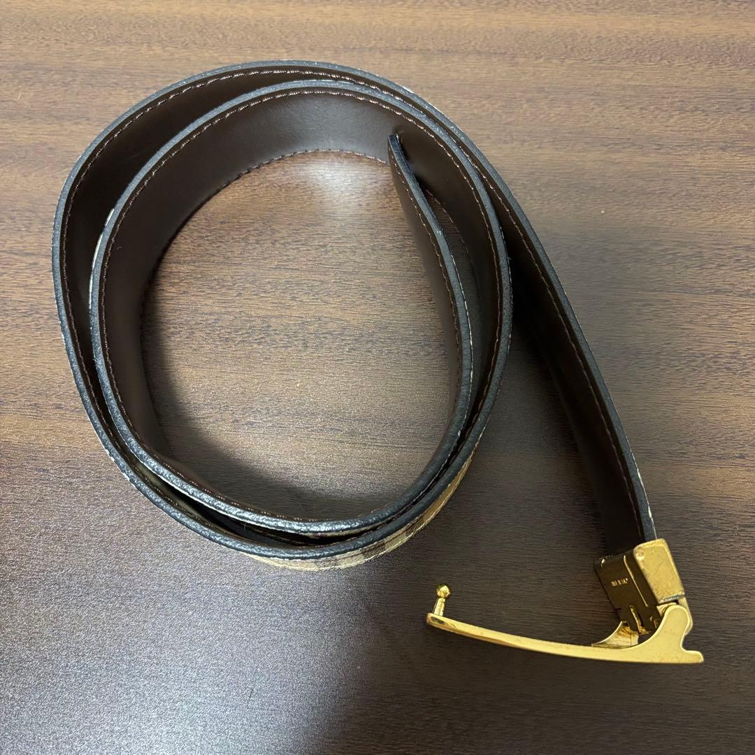 BURBERRY チェック柄 ベルト ゴールドバックル