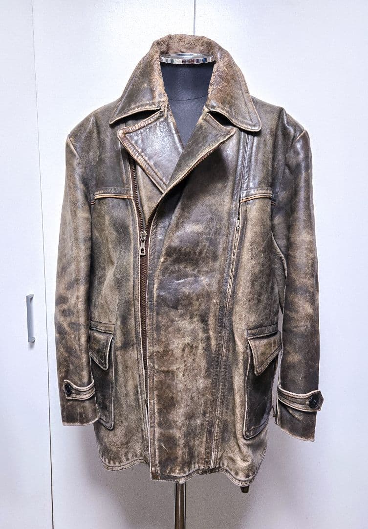 40s ヴィンテージ ダブル ライダース コート モーターサイクル ジャケット