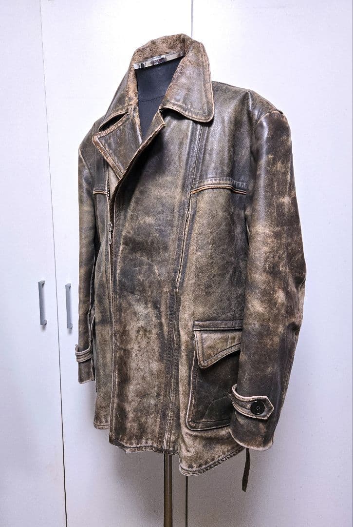 40s ヴィンテージ ダブル ライダース コート モーターサイクル ジャケット