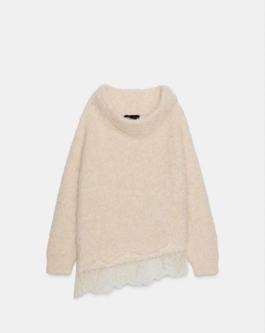 ZARA　レースコンビニットセーター M