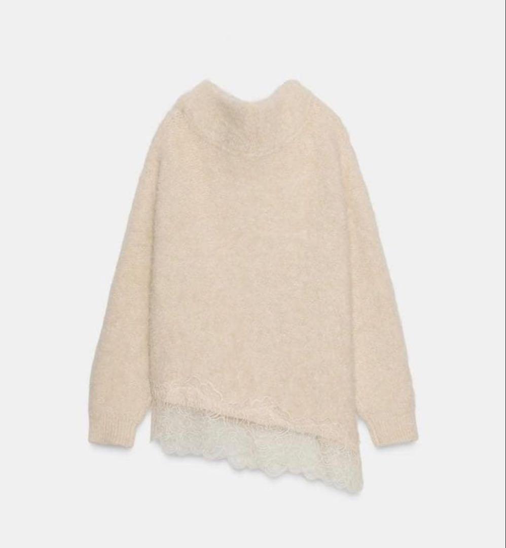 ZARA　レースコンビニットセーター M