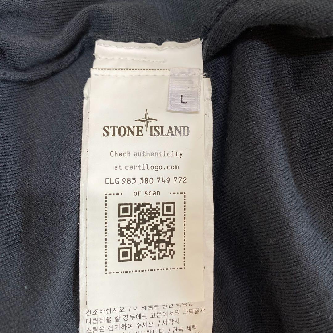 ストーンアイランド　長袖ニット　リブ　ブラック　L