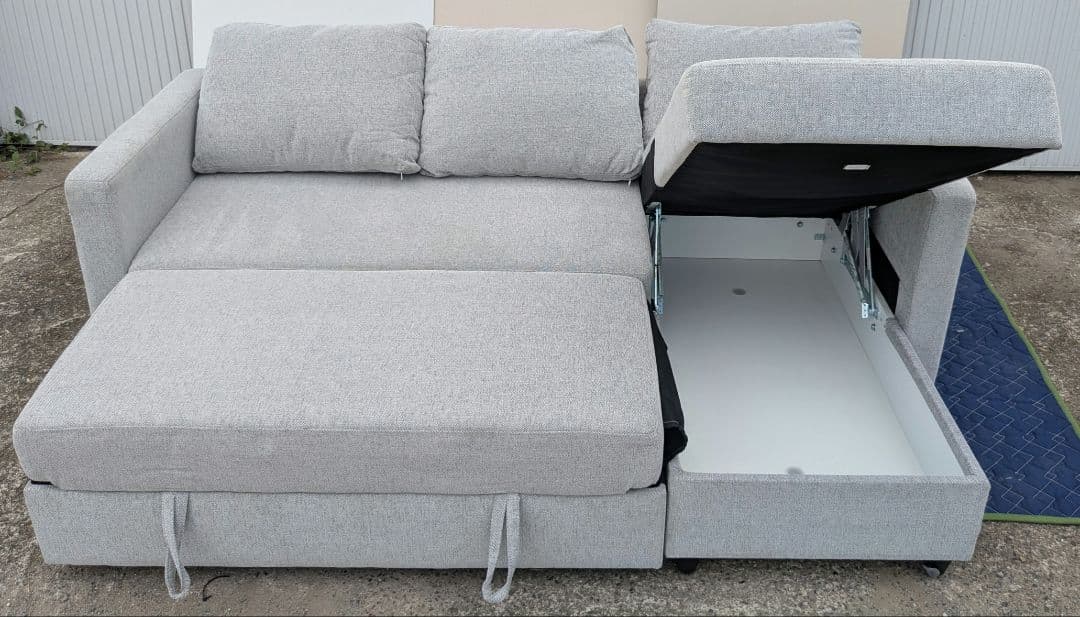 すぅ ニトリ 布張りカウチソファベッド (ノアーク2 GY)